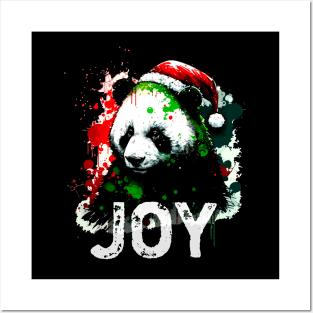 Christmas Panda Joy Posters and Art